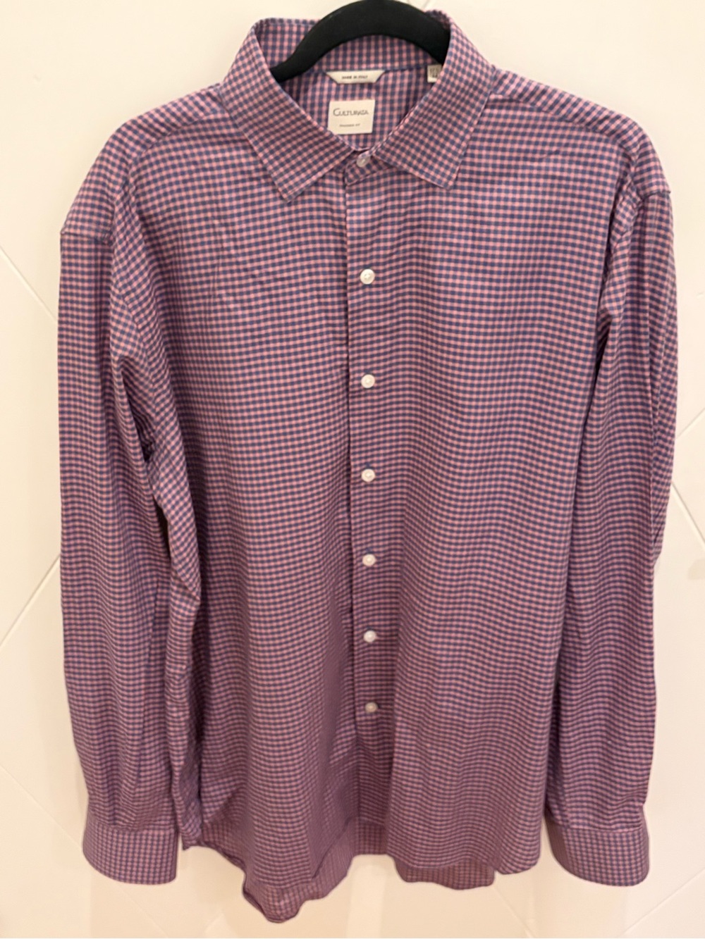 Culturata Tailored Fit plaid button down shirt Mens Size XL Red Blue